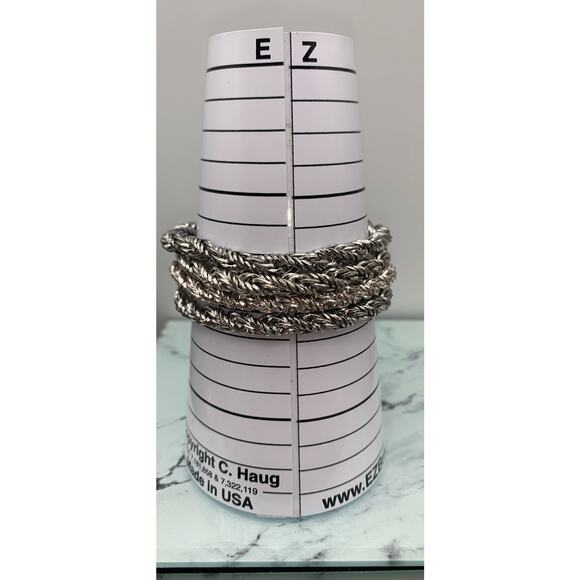 Silver Tone Chunky 4 Rope Chain Bracelet Magnetic Closure - Picture 5 of 5